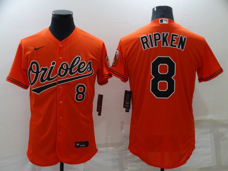 Men's Baltimore Orioles Cal Ripken Jr. #8 Orange Baseball Jersey